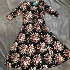 Tea-Length Floral Dress